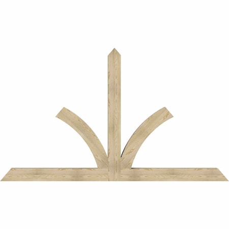 Ekena Millwork Richland Rough Sawn Timber Gable Bracket, Douglas Fir, 108"W x 63"H x 6"D x 6"F, 14/12 Pitch GBW108X63X0606RIC00RDF